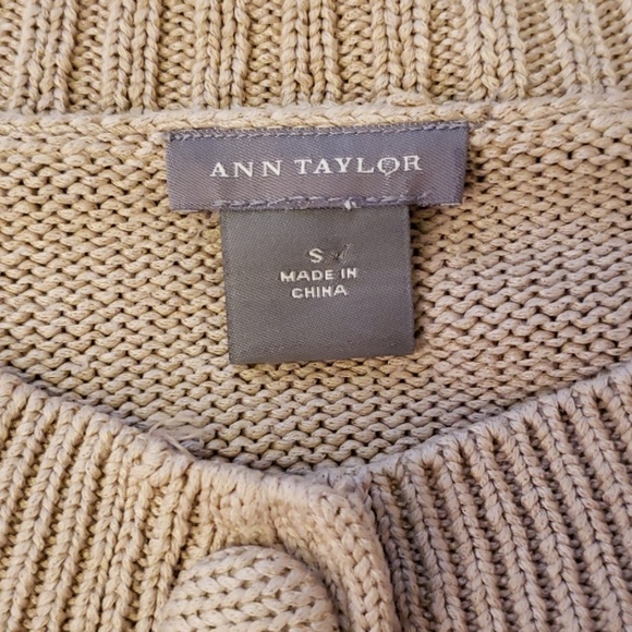 Ann Taylor Small Tan 3/4 Sleeve Cardigan Sweater - Picture 4 of 5